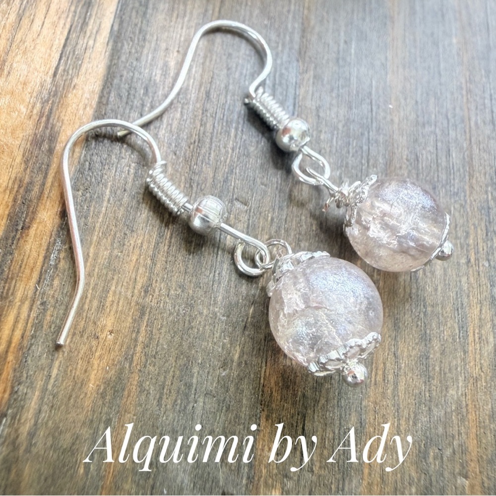 SIMPLE Pale Lilac opals Drop Earrings